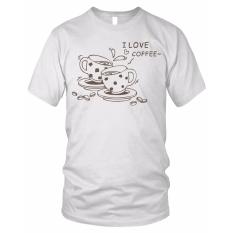Limosin-kaos distro-kaos dtg I Love Coffee - Putih