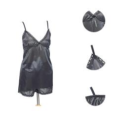 Lingerie Renda Tali Satin TSC Fashion Baju Tidur + Celana Sexy Wanita Silk Satin