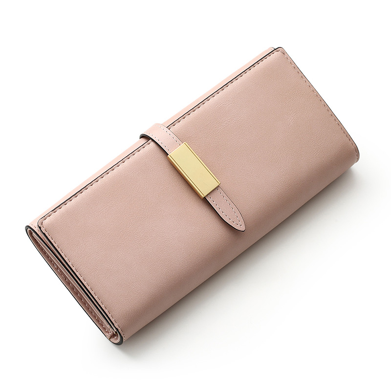 Linjiaxiaofei Musim Semi Dompet Wanita Model Panjang Versi Korea Murid Modis Minimalis Gesper Multifungsi Dompet Wanita