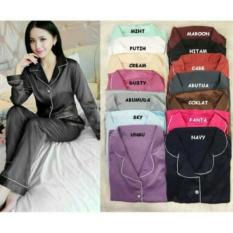 LITA STORE Baju tidur piyama satin lengan panjang / baju rumah / baju tidur unyu / baju harian / baju tidur motif / baju tidur import / baju murah / baju wanita / baju real pic