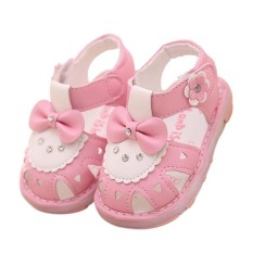 Gadis Kecil Sandal Anak Pertama Walkers Bayi Putri Sepatu Lampu Dipimpin Sepatu (Merah Muda)-Intl