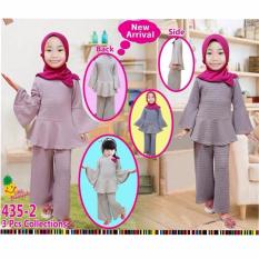 Little Pineapple 3in1 Setelan Gamis Hijab Baju Muslim Anak Bohemian 3-8Tahun