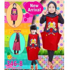Little Pineapple Set Gamis Tunik Gummy Legging Muslim Hijab Anak 3-8Y