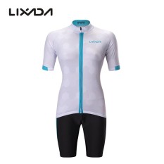 Wanita Penuh-zip Lengan Pendek Bersepeda Jersey Kaus Cepat Kering Bernapas Gunung Baju Sepeda Terbaik + Nyaman gel Padded Celana Pendek MTB Berkuda Bersepeda Pakaian Set Sportswear-Internasional