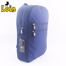Lois - Tas Ransel Waterproof Backpack Bodypack Pria Wanita Sekolah Kuliah Kerja Laptop - Navy