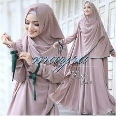 Lolypolyy Dress Muslimah Gamis Syari Elsa - Coklat