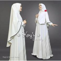 Lolypolyy Dress Muslimah Gamis Syari Lovely - Putih