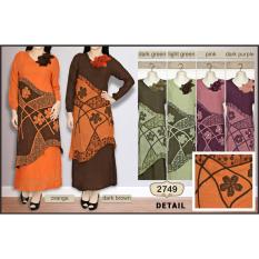Gamis Wanita Maxi Lengan Panjang Vsyen Motif Bunga 2749- Katun Silky Lembut + Brokat