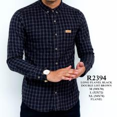 LONG FLANEL BLACK BOUBLE LIST BROWN