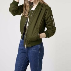 Lengan Baju Yang Panjang And Ramping ZANZE 2016 Jaket Wanita Musim Gugur Musim Kerah Cold Mantel Vintage Pembom Stan Tempat Kumpul Santai Pemukiman More Tahan Terhadap Dr Ukuran Better Hijau Tentara