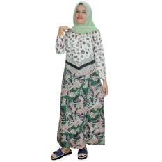 Longdres Batik, Daster Muslim, Pakaian Sehari-hari Wanita, Leher Kancing, Bumil, Busui (LPT001-07) Batik Alhadi