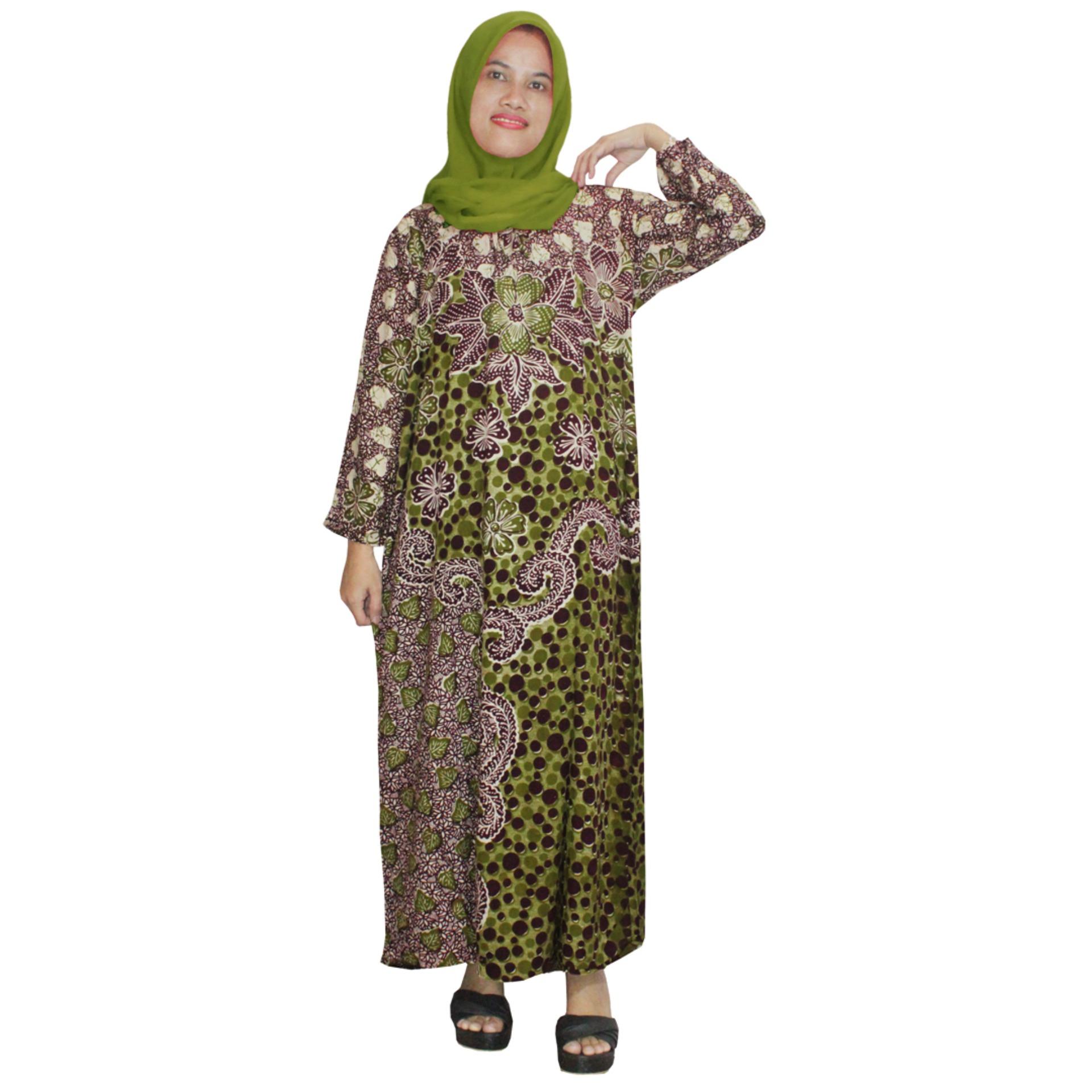 Longdres Batik, Daster Lengan Panjang Batik, Baju Tidur, Piyama, Leher Kerut (LPT001-88)