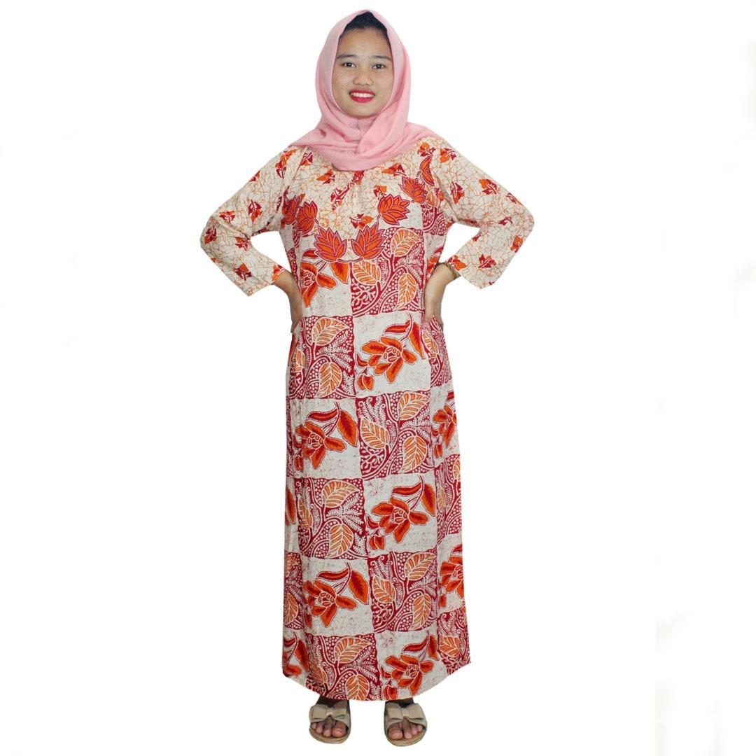 Longdres Batik, Daster Lengan Panjang Batik, Baju Tidur, Piyama, Leher Kerut (LPT001-97)