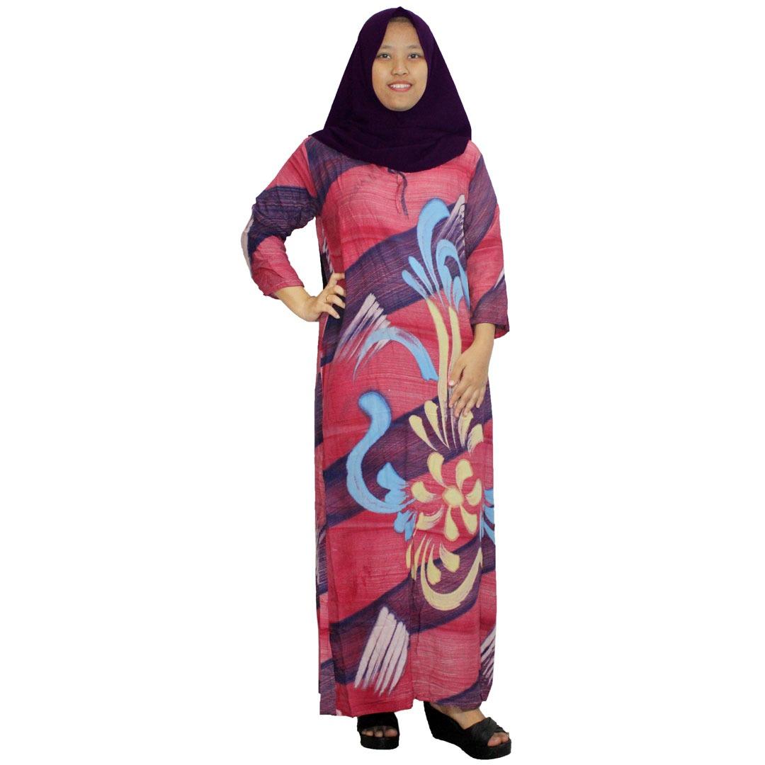 Longdres Batik, Daster Lengan Panjang Batik, Baju Tidur, Piyama, Leher O (LPT001-51)