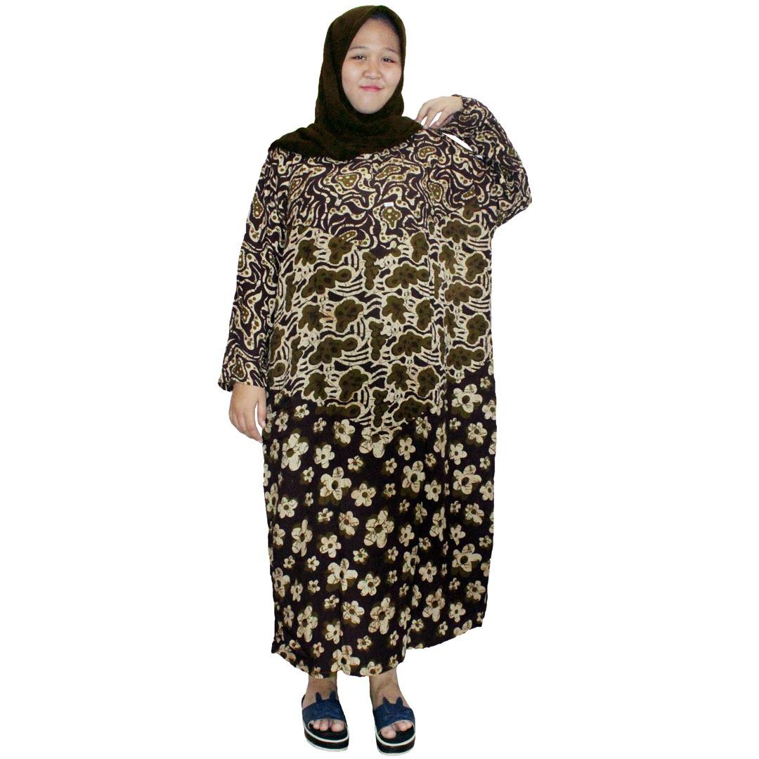 Longdres Jumbo Batik, Daster Lengan Panjang Jumbo, Baju Tidur, Piyama, Kancing, Daster Bumil, Busui (LPT003-10)