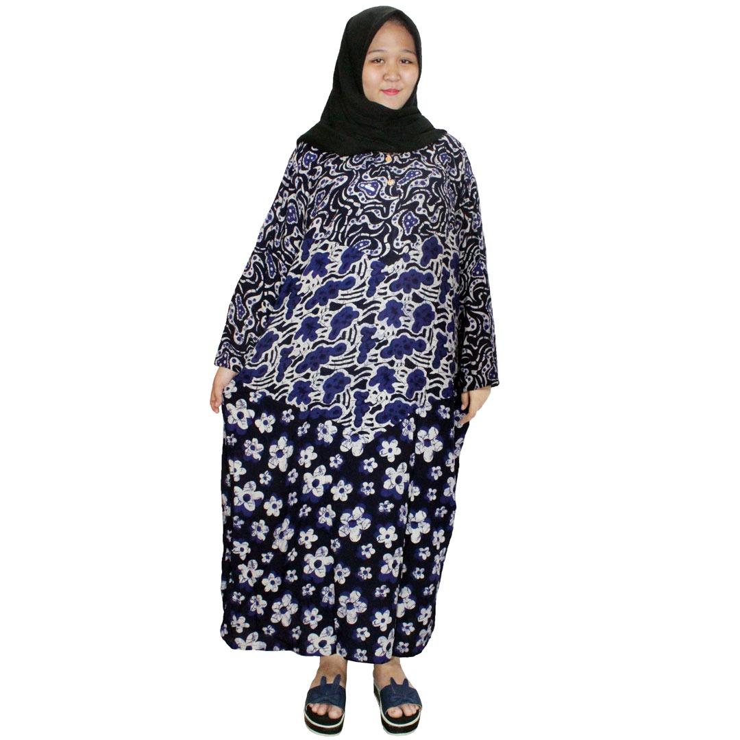 Longdres Jumbo Batik, Daster Lengan Panjang Jumbo, Baju Tidur, Piyama, Kancing, Daster Bumil, Busui (LPT003-10)