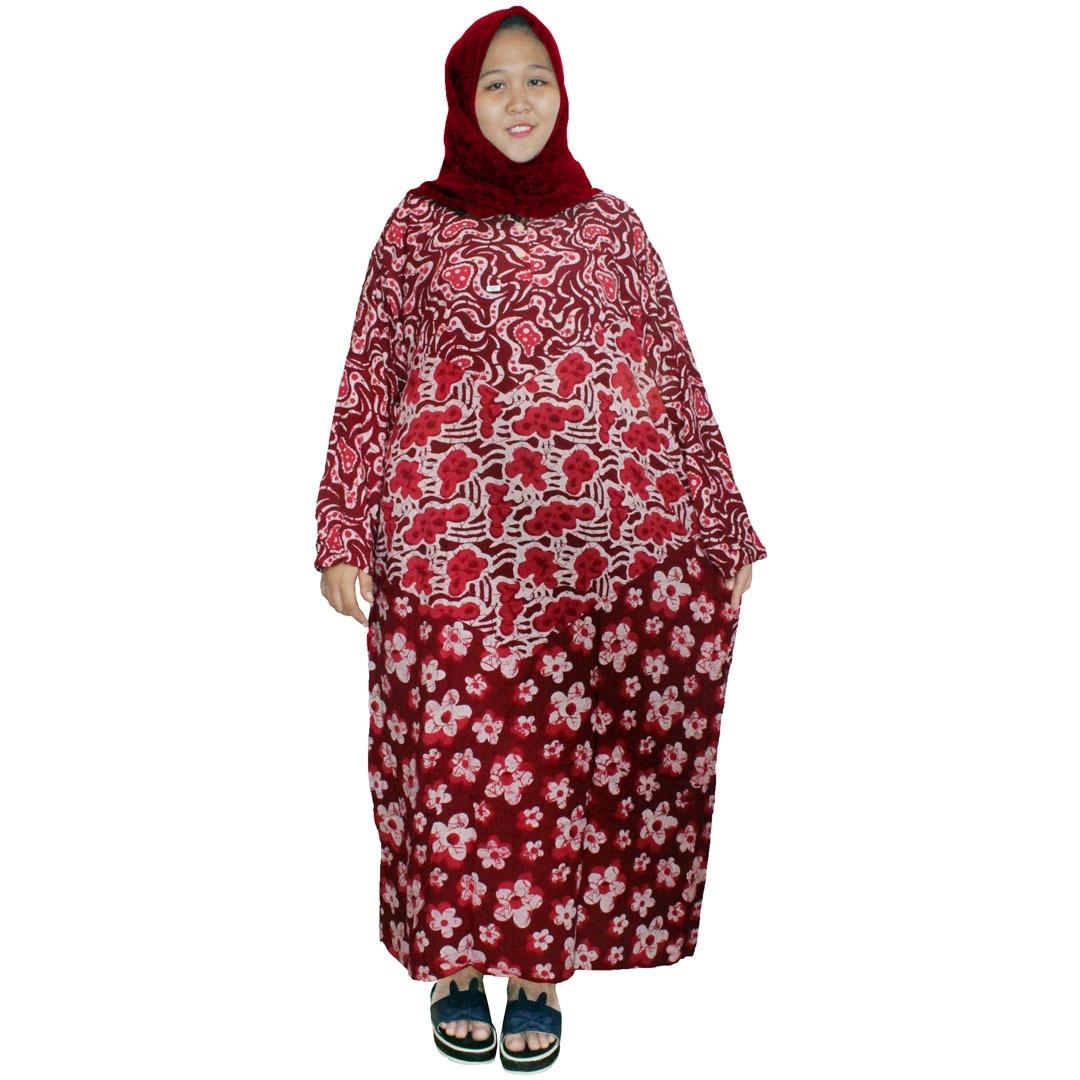 Longdres Jumbo Batik, Daster Lengan Panjang Jumbo, Baju Tidur, Piyama, Kancing, Daster Bumil, Busui (LPT003-10)