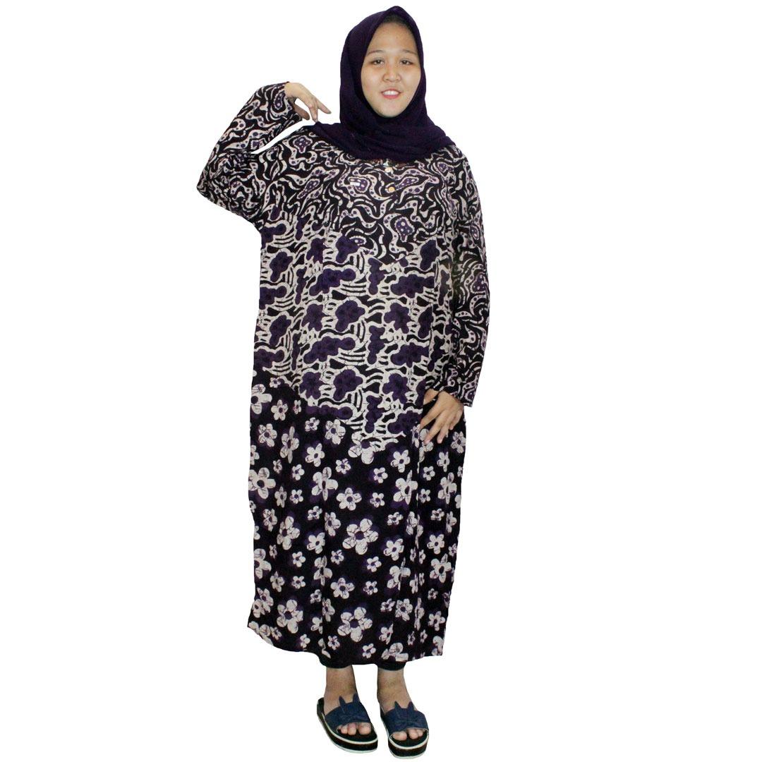 Longdres Jumbo Batik, Daster Lengan Panjang Jumbo, Baju Tidur, Piyama, Kancing, Daster Bumil, Busui (LPT003-10)