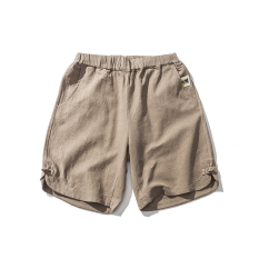 Longgar Gaya Jepang Sepatu Linen Laki-laki Remaja Celana Selutut Kain Linen Celana Bang Pendek Kasual (Coklat Muda)