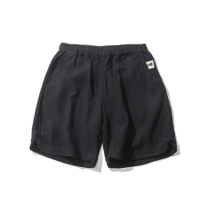 Longgar Gaya Jepang Sepatu Linen Laki-laki Remaja Celana Selutut Kain Linen Celana Pendek Kasual (Hitam)