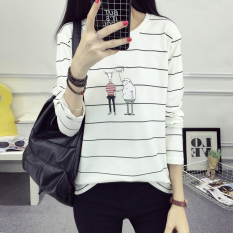 Longgar Kartun Perempuan Kasual Lengan Panjang Gaun Baju Dalaman T-shirt (173 * Foto Warna) baju wanita baju atasan kemeja wanita