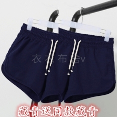 Longgar Kasual Perempuan Berlari Kebugaran Celana Olahraga Kebugaran Celana Pendek (Beli Satu Gratis Satu Biru Old untuk Mengirim Model sama Biru Tua)