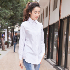 Longgar Korea Modis Gaya Bagian Putih Panjang Baju Dalaman Wanita Hamil Kemeja (Putih (Lengan Panjang))