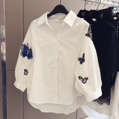 Kemeja Putih Korea Fashion Style Baru Kemeja Korea Lengan Panjang