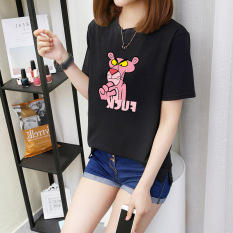 Longgar Korea Modis Gaya Musim Panas Baru Ukuran Besar Baju Dalaman Pakaian Wanita Lengan Bang Pendek Kaos (Warna Kuning Emas)