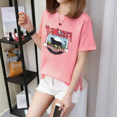 Longgar Korea Modis Gaya Musim Semi atau Musim Panas Baru Baju Dalaman Kaos (Warna Kuning Emas)
