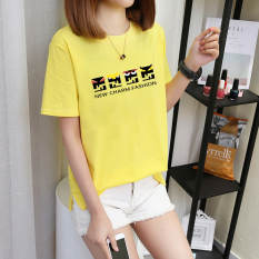 Longgar Korea Modis Gaya Perempuan Baru Semi atau Atasan Kaos (Warna Kuning Emas)