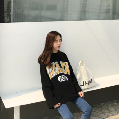 Longgar Korea Fashion Style Perempuan Lengan Panjang Musim Gugur Atasan T-shirt (011 Hitam) baju wanita baju atasan kemeja wanita