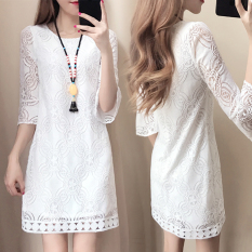 Longgar Korea Modis Gaya Perempuan Renda Setengah Panjang Model Baju Dalaman Kaus (Hitam) baju Wanita Baju Atasan Kemeja Wanita