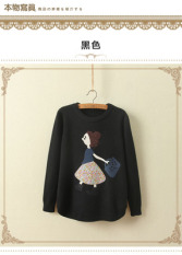 Longgar Korea Modis Gaya Rajutan Musim Gugur Baru Baju Dalaman (Hitam Anak Perempuan Kecil Sweater ON)