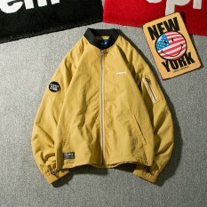 Longgar Ma-1 Gaya Jepang Jaket Baseball Jaket Laki-laki (Jahe Kuning)