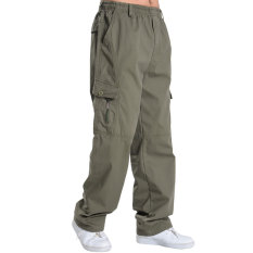 Longgar Pria Ukuran Plus Kode Pakaian Pria Perkakas Celana Multi Saku Celana Kasual (812 Hijau Tentara Warna (dalam Bentuk Warna Yang Lebih Gelap))