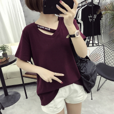 Longgar Terlihat Langsing All-match Modis Atasan (Arak Anggur) baju wanita baju atasan kemeja wanita