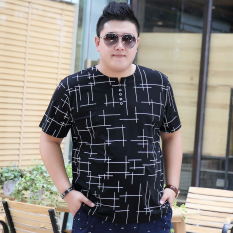 Longgar Ukuran Besar Pria Ukuran Plus Orang Gemuk Baju Dalaman Kaos (Hitam Model E)