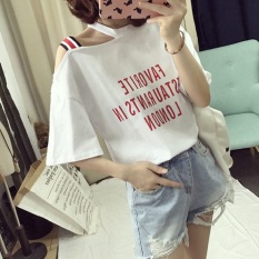 LOOESN Korean-style New style slimming short sleeved t-shirt (460 (putih)) baju wanita baju atasan kemeja wanita