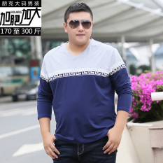 Longgar XXL Terlihat Langsing Orang Gemuk Baju Musim Gugur Kaus (T41 Biru atau Abu-abu)