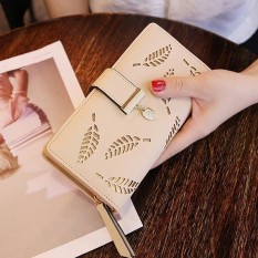Louis - Dompet Wanita Panjang Fashion Leaf Pattern - Beige