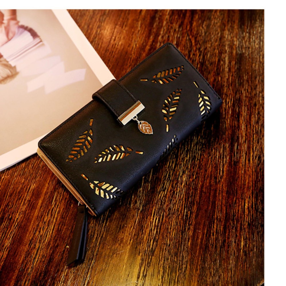 Louis - Dompet Import Wanita Panjang Fashion Leaf Pattern