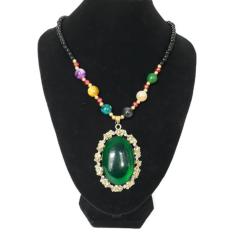 lovely aksesoris fhasion kalung hijab/kalung etnik liontin batu 018-hijau
