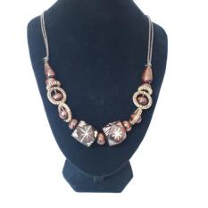 lovely aksesoris kalung pesta etnik fashion wanita 008-coklat kotak
