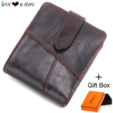 Loveu Top Quality Long Dompet Kulit Fashion Pola Buaya Mens Dompet Terbaik Valentine Kekasih Hadiah Ulang Tahun Hadiah Sapi Kulit Bifold Panjang Dompet IDENTITAS Pemegang Kartu Kredit Clutch Koin Ritsleting Tas Dompet-Dark Brown-Intl