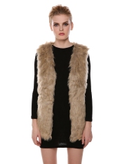 Harga Murah Faux Rompi Bulu Gilet Vset Jaket Mid-Long Outwear Rompi Panas-Internasional