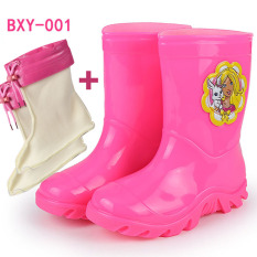 LTMS anak-anak sepatu boots hujan Pria dan wanita anak Sedang sepatu bot hujan Imut Kartun Anti Selip Petpet sepatu anti air Lebih tebal anak Sepatu karet