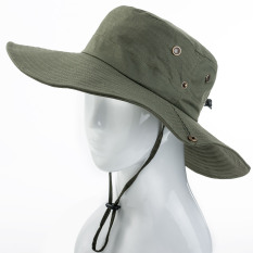 Topi Pria Topi Pancing Ikan Luar Rumah Musim Panas (Hijau gelap (warna solid model))