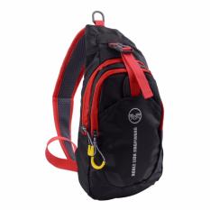 Luar Ruangan Santai Nilon Gendongan Ransel Tas Tubuh Salib Di Bahu Dada Pack For Pria And Wanita (Hitam)