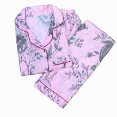 lunashop fashion pakaian baju tidur corak bunga celana panjang bahan adem kualitas bagus